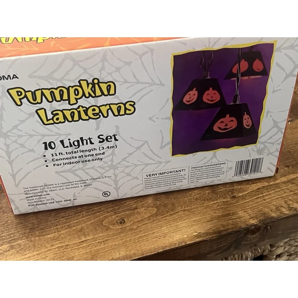 2 Boxes 1990s Noma PATIO PARTY Pumpkins Lanterns Lights Set NEW Open Box Vintage